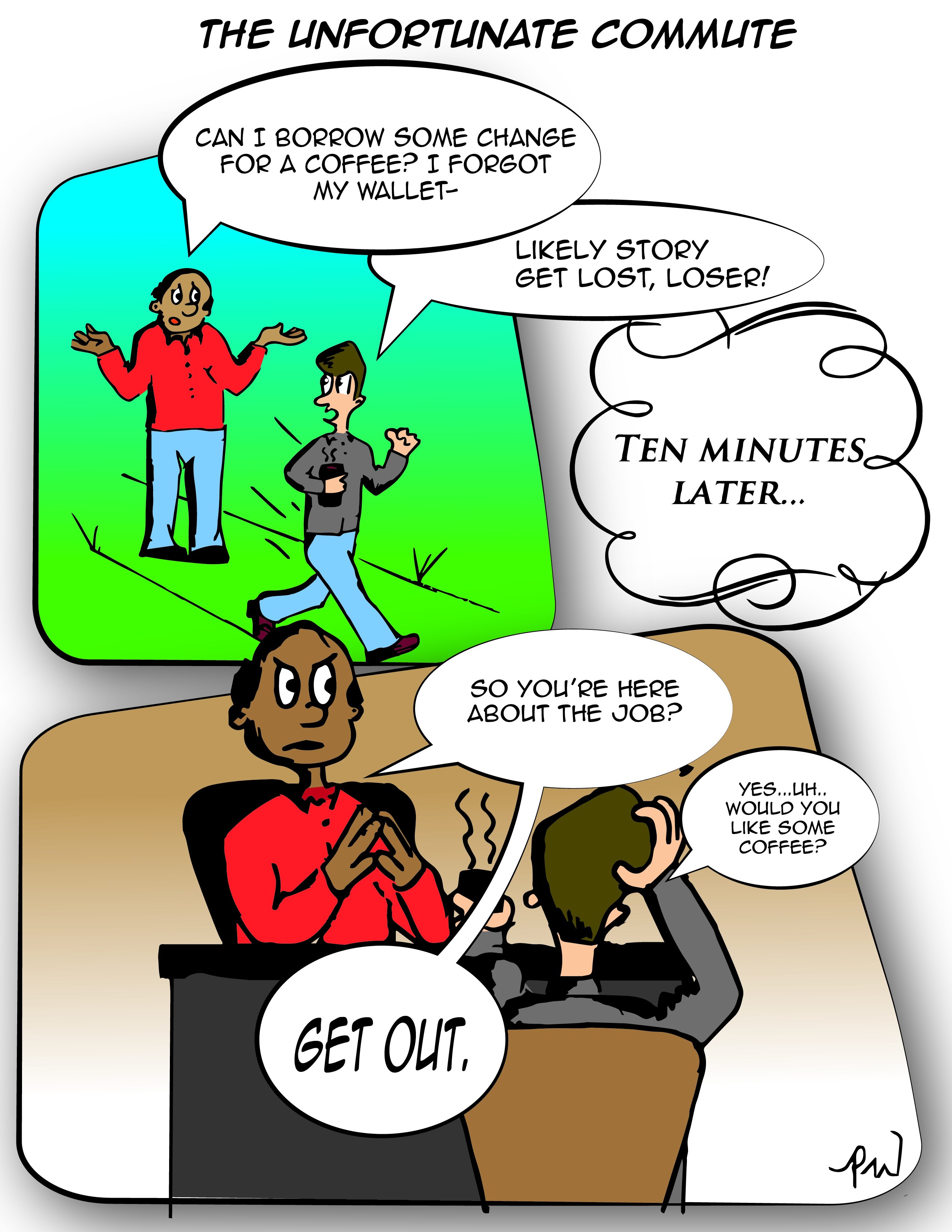 a comic about a job interview